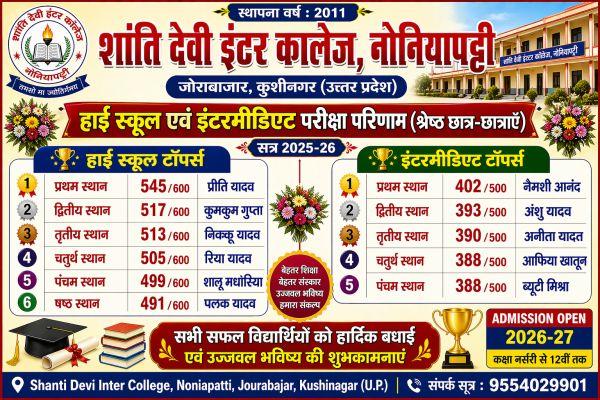 Banner : SHANTI DEVI INTER COLLEGE